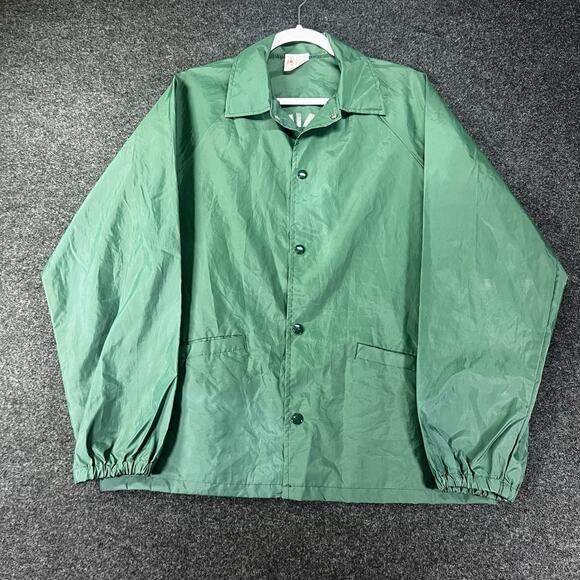 Vintage Made In USA Windbreaker Cardinal Green Snap Medium Jacket Horse Riding - Picture 7 of 7